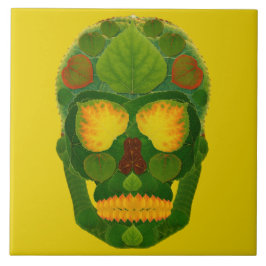 Azulejo Aspen Leaf Skull 9