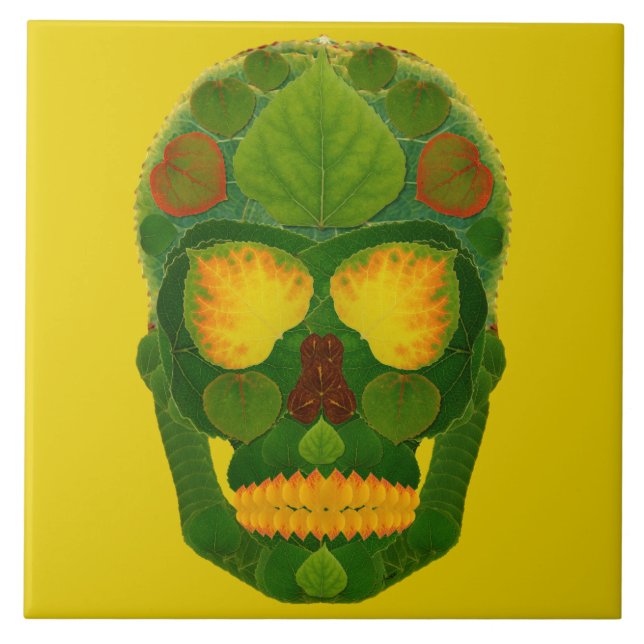 Azulejo Aspen Leaf Skull 9 (Frente)