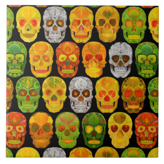 Azulejo Aspen Leaf Skulls sin fisuras patrón 2018
