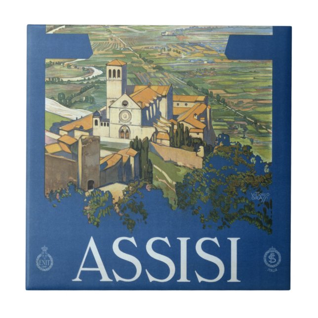 Azulejo Assisi Italia Viajes de época Arte Francesco Basíl (Frente)