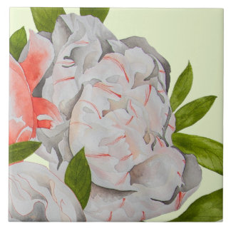 Azulejo Assorted Peonies on a Ceramic Tile (D)