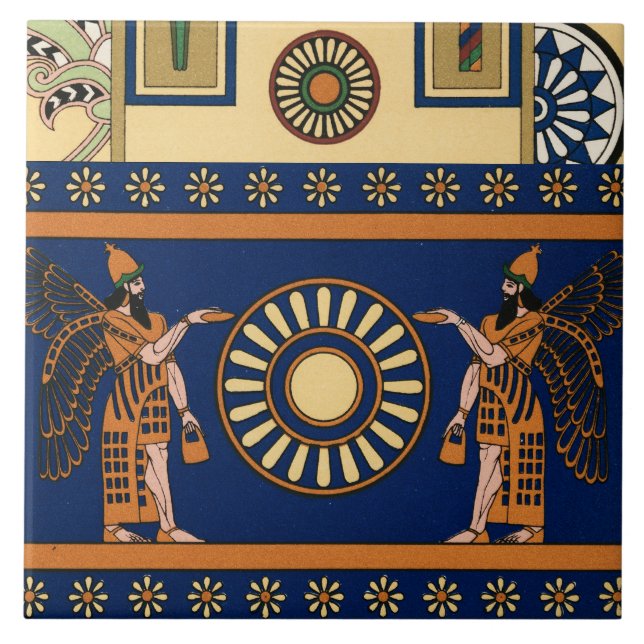 Azulejo Assyrian Deity Called an Apkallu or Winged Genius (Frente)
