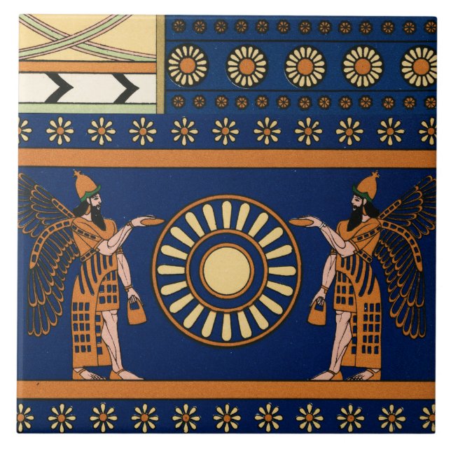 Azulejo Assyrian Deity Called an Apkallu or Winged Genius (Frente)