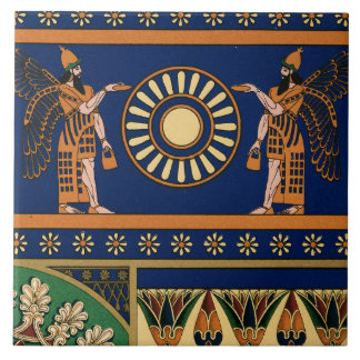 Azulejo Assyrian Deity Called an Apkallu or Winged Genius