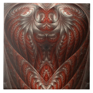 Azulejo Astonish Me Red Abstract Heart Design Ceramic Tile