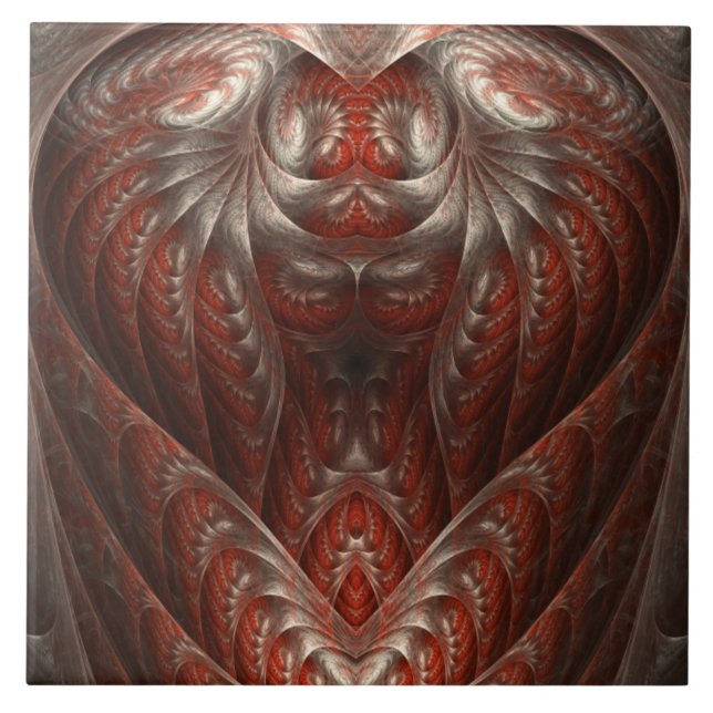 Azulejo Astonish Me Red Abstract Heart Design Ceramic Tile (Frente)