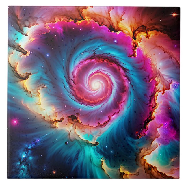 Azulejo "Astralis" - Nebula y galaxias (Frente)