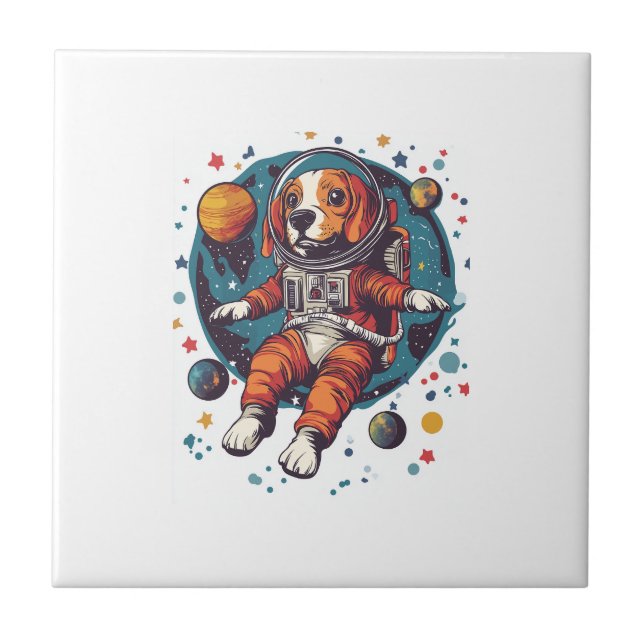 Azulejo Astronaut Beagle � Perro Explorador Espacial (Frente)