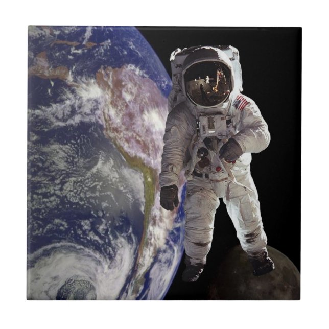 Azulejo Astronauta de mosaico cerámico (Frente)