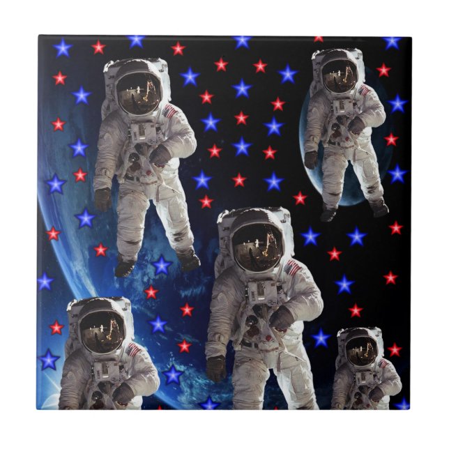 Azulejo Astronauta de mosaico cerámico (Frente)