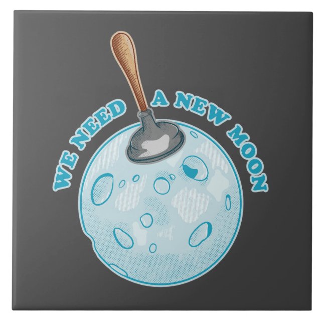 Azulejo Astronomía de la astrología de la Luna Nueva (Frente)