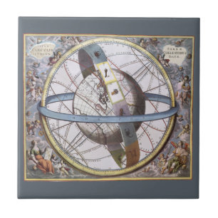 Azulejo Astronomía Vintage, Celeste por Andreas Cellarius