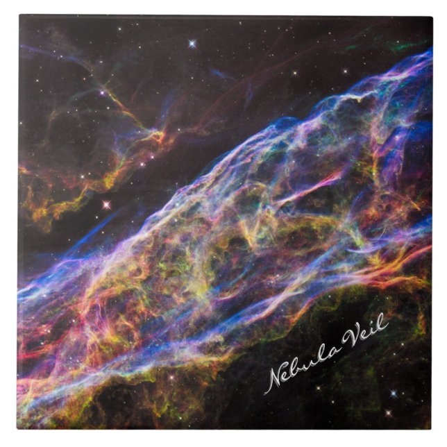 Azulejo Astronomía y velo nebulosa, Hubble / Galaxia (Frente)