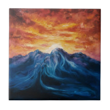 Atardecer de montaña abstracto