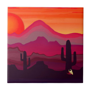 Azulejo Atardecer del desierto del suroeste