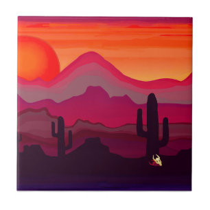 Azulejo Atardecer del desierto del suroeste