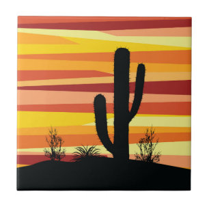 Azulejo Atardecer del desierto geométrico