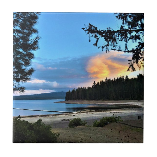 Azulejo Atardecer en el lago Crescent, Oregón (Frente)