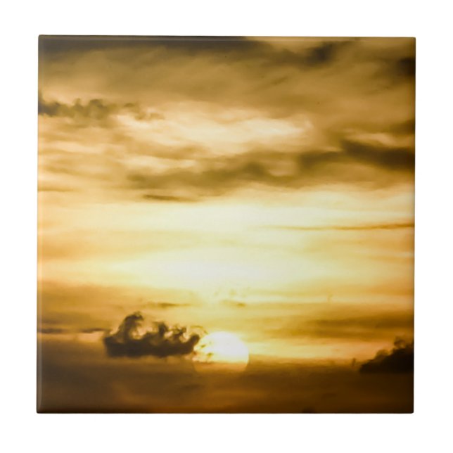 Azulejo Atardecer En El Océano Pacífico (Frente)