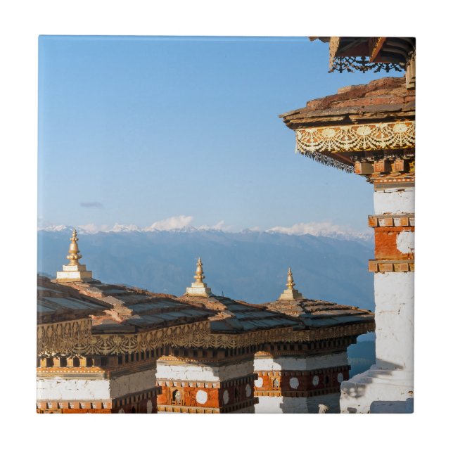 Azulejo Atardecer en el paso de Dochula - Bután, Himalaya (Frente)