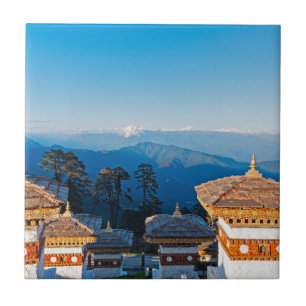 Azulejo Atardecer en el paso de Dochula - Bután, Himalaya