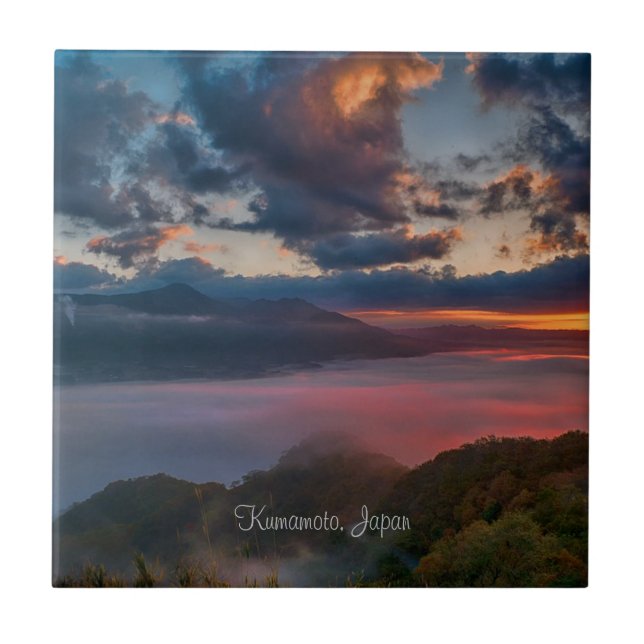 Azulejo Atardecer en Kumamoto, Japón, (Frente)