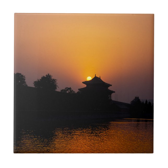 Azulejo Atardecer en la ciudad prohibida - Beijing, China (Frente)