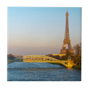 Azulejo Atardecer en la torre Eiffel y Pont Rouelle - Parí