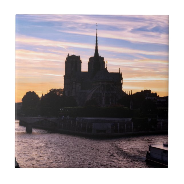 Azulejo Atardecer en Notre Dame de París - París, Francia (Frente)