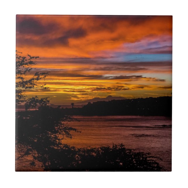 Azulejo Atardecer en Praia, Cabo Verde (Frente)
