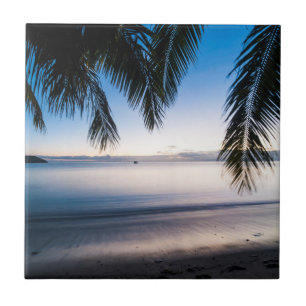 Azulejo Atardecer paisaje marino tropical, Fiji