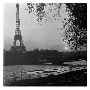 Azulejo Atardecer torre Eiffel París Francia vintage