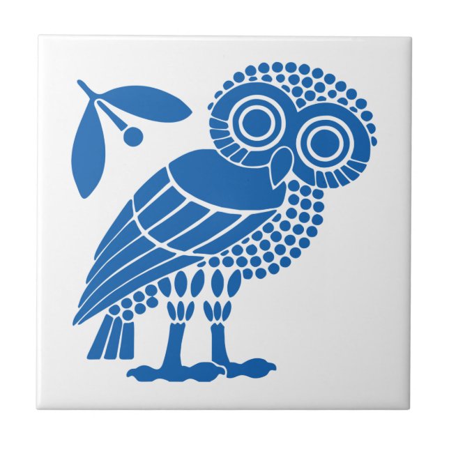 Azulejo Athens city municipality flag symbol emblem owl bi (Frente)