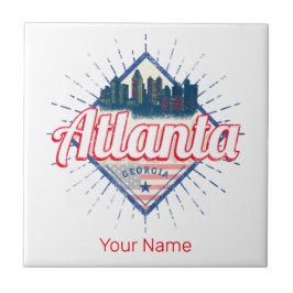 Azulejo Atlanta Georgia Estados Unidos Retro Skyline