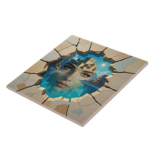 Azulejo Atlántida impresionante emergiendo de las profundi