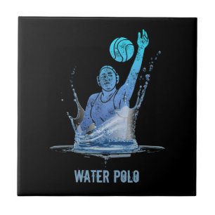 Azulejo Atleta deportivo vintage Water Polo con bola