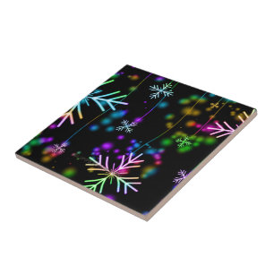 Azulejo Atmósfera navideña festiva y animada de SlipperyJo