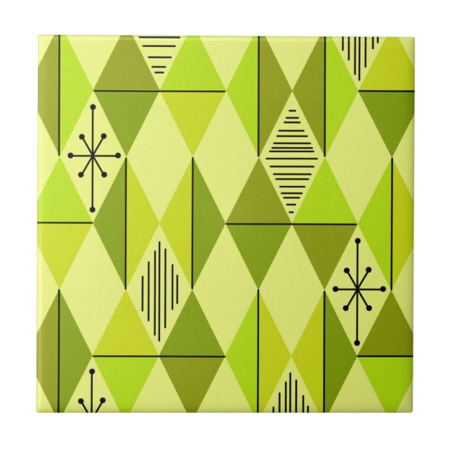 Azulejo Atomic Age Art Diamonds Chartreuse (Frente)