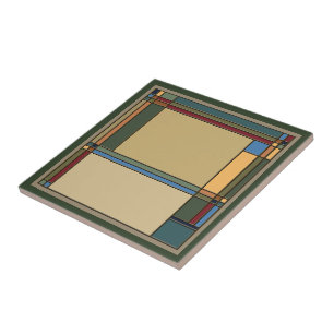 Azulejo Atractivo patrón geométrico de negrita y artesan