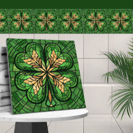 Azulejo Atractivo trébol de cuatro hojas - Arte musulmán