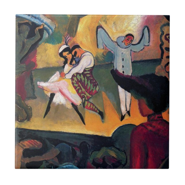 Azulejo Auguste Macke - Bailarines de ballet rusos en esce (Frente)