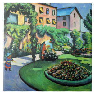 Azulejo Auguste Macke - Imagen de jardín, pintura popular,