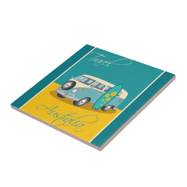 Azulejo Australia: Mosaico cerámico de viajes (Lado)