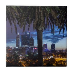 Azulejo Australia, Perth, paisaje urbano de la ciudad desd