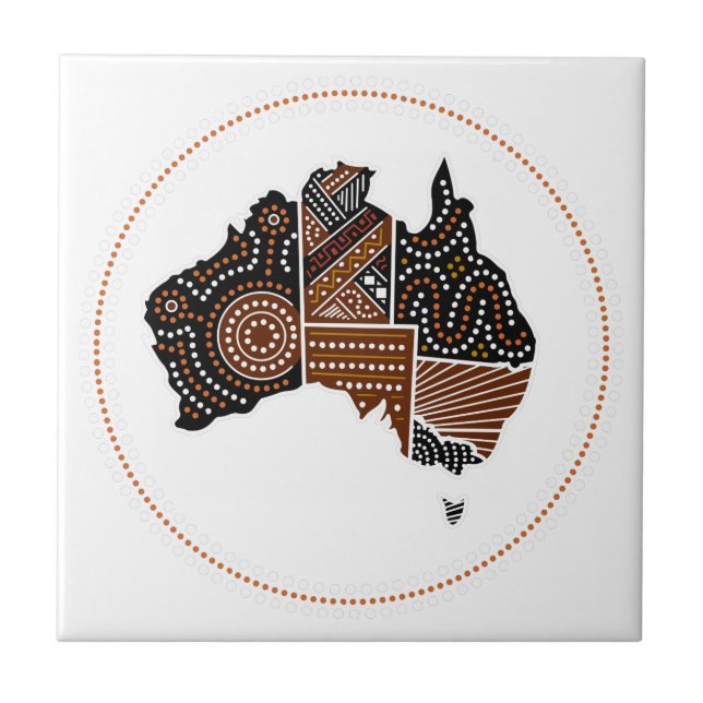 Azulejo Australia punteó el mapa (Frente)