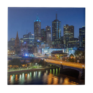 Azulejo Australia, Victoria, Melbourne, paisaje urbano con