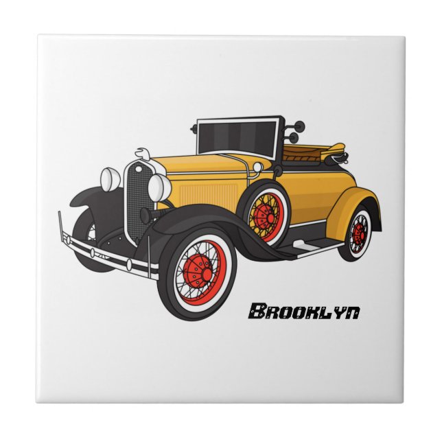 Azulejo Auto amarillo clásico 1931 (Frente)