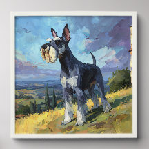 Arte de paisaje campestre soleado de Schnauzer