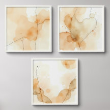 Beige Abstract Art Set 