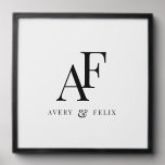 Azulejo Autoadhesivo Boda Monograma Elegante Minimalista simple<br><div class="desc">Un sencillo diseño de monograma boda con tipografía tradicional clásica en negro en un estilo elegante. El texto se puede personalizar fácilmente con sus nombres para el diseño perfectamente personalizado!</div>